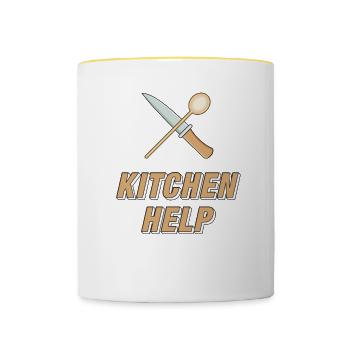 KITCHEN HELP - Contrasting Mug - white/yellow - Front