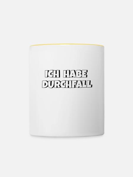 Ich habe Durchfall - Tasse zweifarbig - Weiß/Gelb