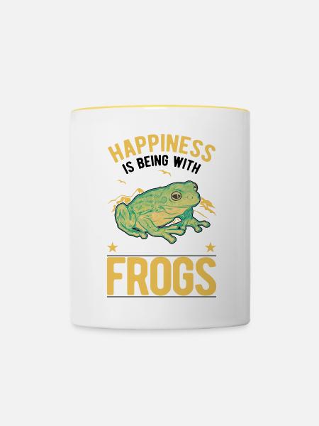 Frosch Glück Laubfrosch - Tasse zweifarbig - Weiß/Gelb