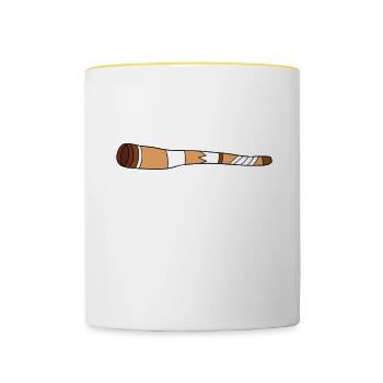Didgeridoo Dad Like A Regular Dad Only Cooler - Contrasting Mug - white/yellow - Front
