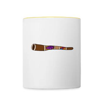 Did You Touch My Didgeridoo - Tasse zweifarbig - Weiß/Gelb - Vorne