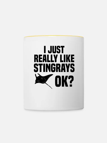 Stachelrochen Mantarochen Ozean - Tasse zweifarbig - Weiß/Gelb