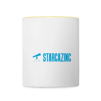 Stargazer Gift Kosmologie Stargazing - Tasse zweifarbig - Weiß/Gelb - Vorne