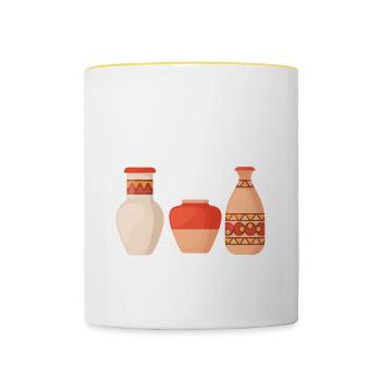 Ceramic Oven Cermaicist Ceramic Clay Oven Pot - Contrasting Mug - white/yellow - Front