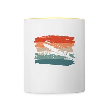 Certains marchent, certains manèges, mais seulement le meilleur aviateur de mouches - Mug contrasté - blanc/jaune - Devant
