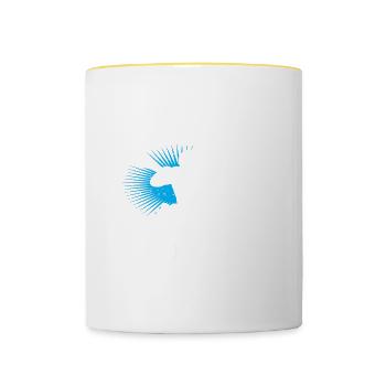Rafting Floß Geschenk Paddler Rafting - Tasse zweifarbig - Weiß/Gelb - Vorne