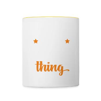 Bébé drôle de dicton - Mug contrasté - blanc/jaune - Devant