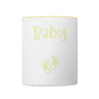 baby papa - Tasse zweifarbig - Weiß/Gelb - Vorne
