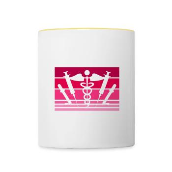 Je suis allergologue et c’est mon super pouvoir - Mug contrasté - blanc/jaune - Devant