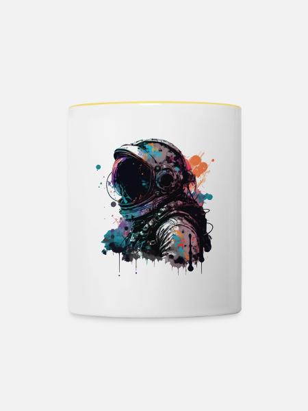 Gothic Astronaut - Tasse zweifarbig - Weiß/Gelb