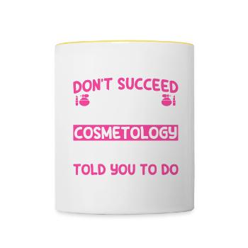 Kosmetologie Geschenk Kosmetikerin - Tasse zweifarbig - Weiß/Gelb - Vorne