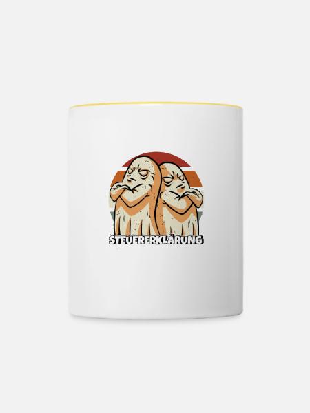 Steuererklärung - Tasse zweifarbig - Weiß/Gelb