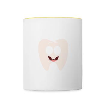 Future Dentist Zukünftiger Zahnarzt - Tasse zweifarbig - Weiß/Gelb - Vorne
