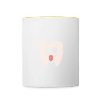 C’est une chose de dentiste que vous ne comprendriez pas - Mug contrasté - blanc/jaune - Devant