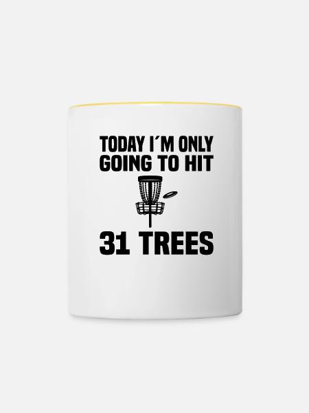 Frisbee Golf - Tasse zweifarbig - Weiß/Gelb