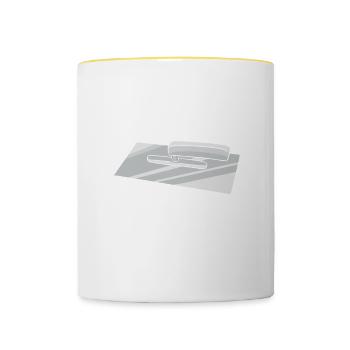 Trockenbau-Finisher-Kaffee ist mein bevorzugter Verstärker - Tasse zweifarbig - Weiß/Gelb - Vorne