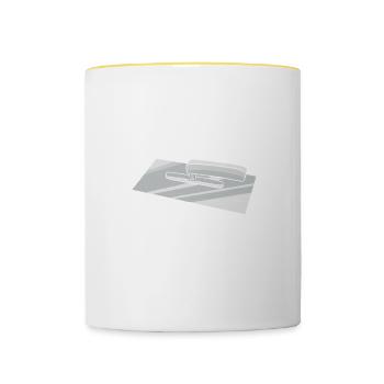 This Drywall Finisher Runs On Coffee Drywalling - Contrasting Mug - white/yellow - Front