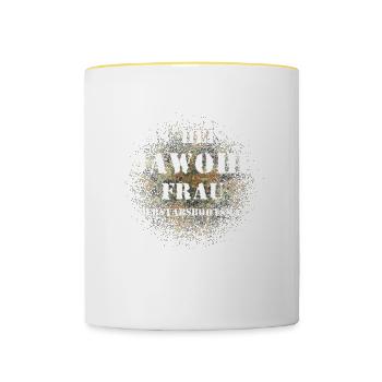Das heißt Jawohl Frau Oberstabsbootsmann Soldat - Tasse zweifarbig - Weiß/Gelb - Vorne