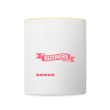 Kidney Stones Recovery Loading Please Wait Surgery - Contrasting Mug - white/yellow - Front