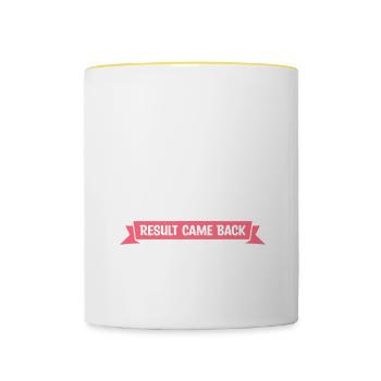 Mon résultat de calculs rénaux est revenu ils sont passés - Mug contrasté - blanc/jaune - Devant