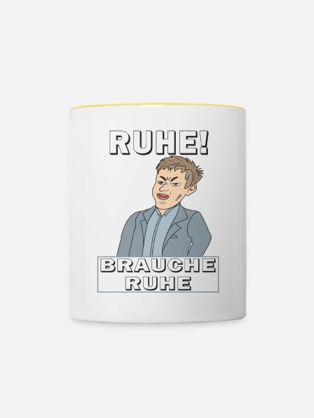 RUHE BRAUCHE RUHE - Tasse zweifarbig - Weiß/Gelb