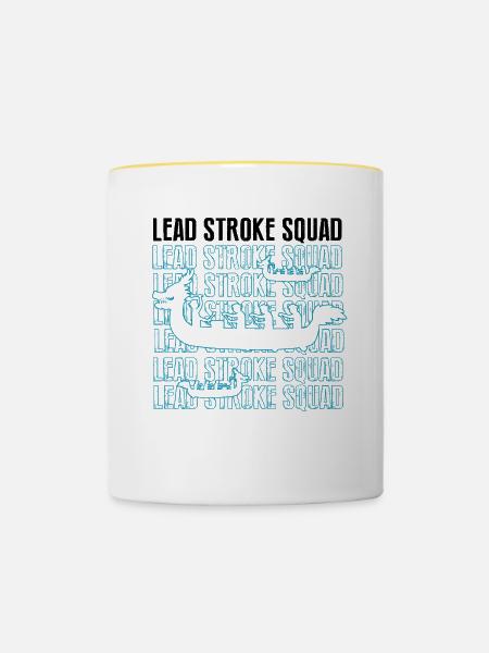 Drachenboot und Drachenboot Crew - Tasse zweifarbig - Weiß/Gelb