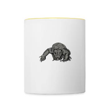Komodowaran I Komododrache Motiv für Reptilien - Tasse zweifarbig - Weiß/Gelb - Vorne