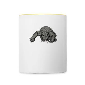 Komodowaran I Komododrache Motiv für Reptilien - Tasse zweifarbig - Weiß/Gelb - Vorne
