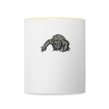 Komodowaran I Komododrache Motiv für Reptilien - Tasse zweifarbig - Weiß/Gelb - Vorne