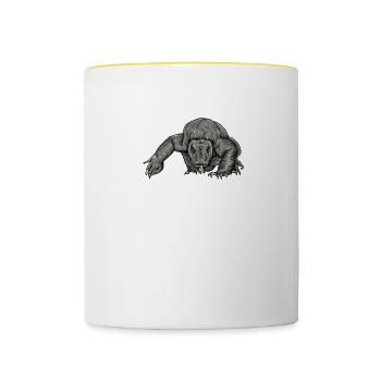 Komodowaran I Komododrache Motiv für Reptilien - Tasse zweifarbig - Weiß/Gelb - Vorne