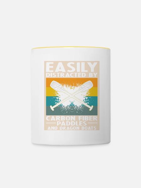 Drachenboot Trainer und Drachenboot - Tasse zweifarbig - Weiß/Gelb