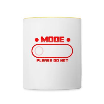 Camping Mode On Please Do Not Disturb - Tasse zweifarbig - Weiß/Gelb - Vorne