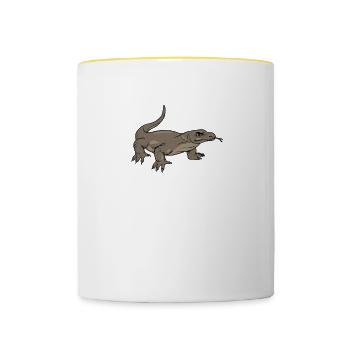 Komodowaran I Komododrache Motiv für Reptilien - Tasse zweifarbig - Weiß/Gelb - Vorne