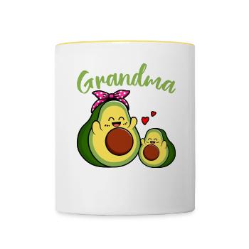 Grandmother of Babycado - Contrasting Mug - white/yellow - Front