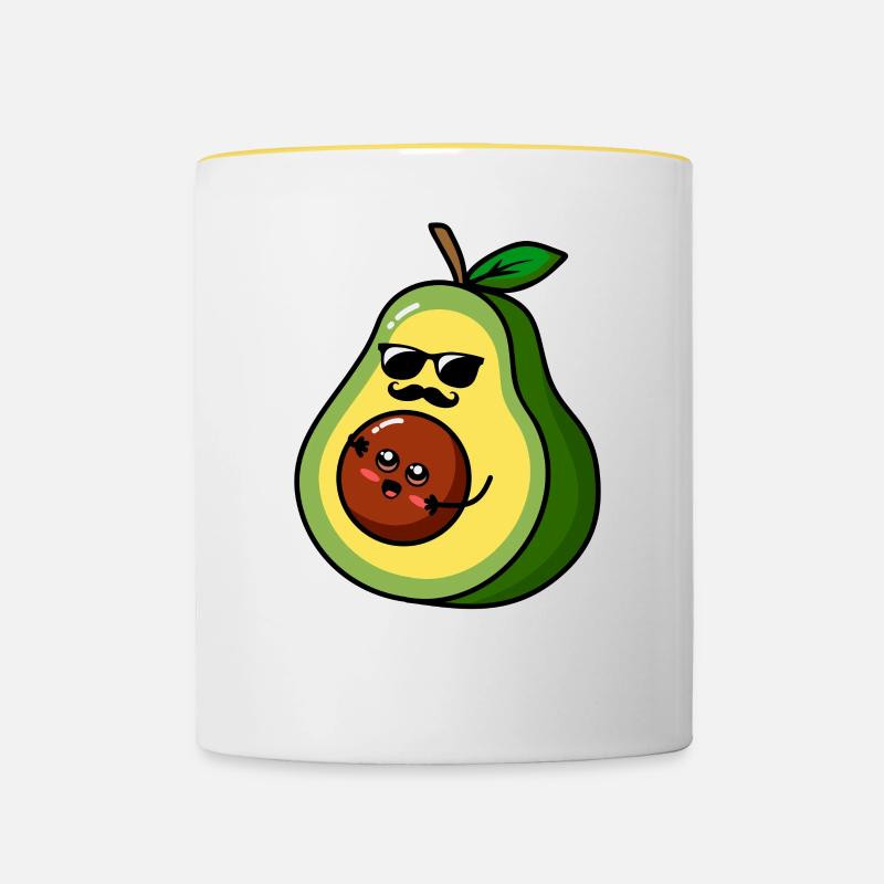 Papacado Avocado Guacamole Lovers Avocados - Contrasting Mug - white/yellow
