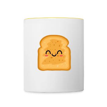 Je suis avec avocat guacamole amateur d’avocats - Mug contrasté - blanc/jaune - Devant