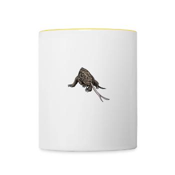 Komodowaran I Komododrache Motiv für Reptilien - Tasse zweifarbig - Weiß/Gelb - Vorne