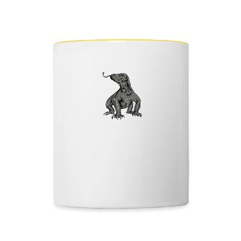 Komodowaran I Komododrache Motiv für Reptilien - Tasse zweifarbig - Weiß/Gelb - Vorne