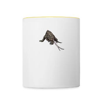 Komodowaran I Komododrache Motiv für Reptilien - Tasse zweifarbig - Weiß/Gelb - Vorne