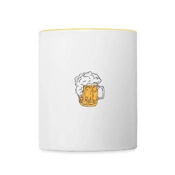 Löten Filmriss Mallorca Party Saufen Biertrinker - Tasse zweifarbig - Weiß/Gelb - Vorne