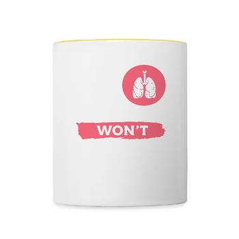 Kein Albuterol wird diesen Atemtherapeuten nicht reparieren - Tasse zweifarbig - Weiß/Gelb - Vorne
