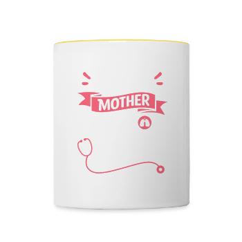 Wife Mother Respiratory Therapy Legend Therapist - Contrasting Mug - white/yellow - Front