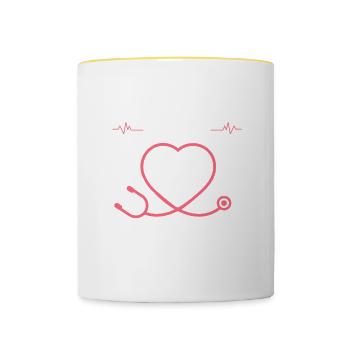 I Heart Vent Alarm In My Sleep RT Life Respiratory - Tasse zweifarbig - Weiß/Gelb - Vorne