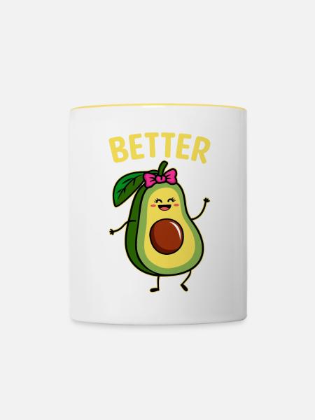 Bessere Halbe - Tasse zweifarbig - Weiß/Gelb