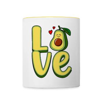 Aimez-vous - Mug contrasté - blanc/jaune - Devant