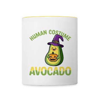 Truly an avocado guacamole lover avocados - Contrasting Mug - white/yellow - Front