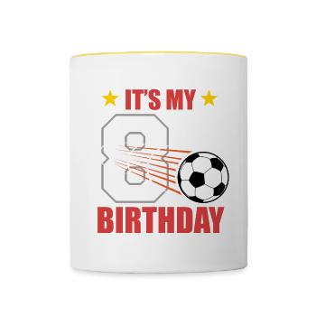 Joueur de football-8. - Mug contrasté - blanc/jaune - Devant