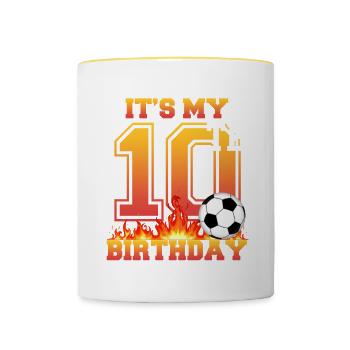 Football player-10. - Contrasting Mug - white/yellow - Front