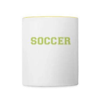 Graphique drôle d’entraîneur de football pour les joueurs de football - Mug contrasté - blanc/jaune - Devant