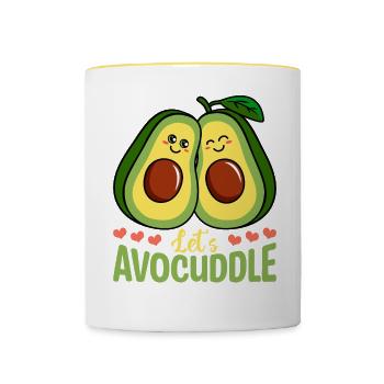 Avocuddle Guacamole Avocado Lovers Avocats - Mug contrasté - blanc/jaune - Devant